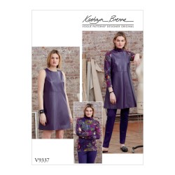 9337 VOGUE KATHRYN BRENNE KNIT TUNIC, TOP; ELASTIC WAIST PANTS PATTERN XS-MED; LG-XXL UNCUT 